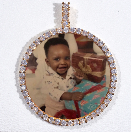 LARGE 3D CIRCLE CUSTOM PICTURE PENDANT