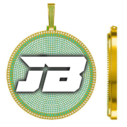 CUSTOM LETTER NECKLACE 3D BIG DISC