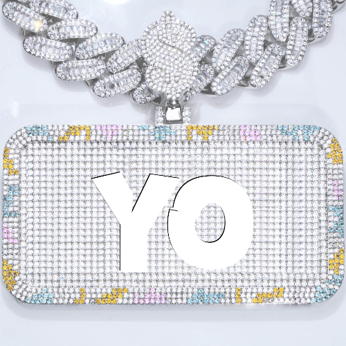 CUSTOM LETTER NECKLACE 3D COLORFUL SQUARE
