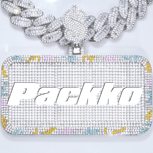 CUSTOM LETTER NECKLACE 3D COLORFUL SQUARE