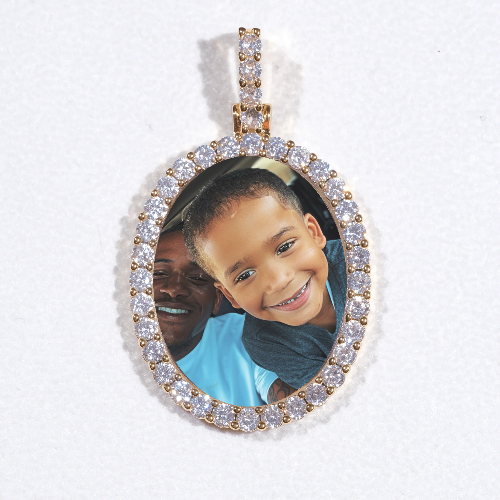 3D Oval Custom Picture Pendant