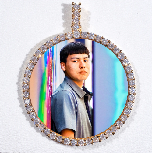 LARGE 3D CIRCLE CUSTOM PICTURE PENDANT
