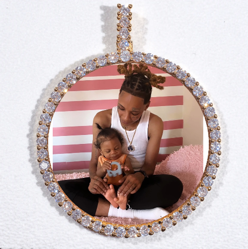LARGE 3D CIRCLE CUSTOM PICTURE PENDANT