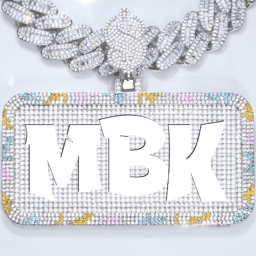 CUSTOM LETTER NECKLACE 3D COLORFUL SQUARE