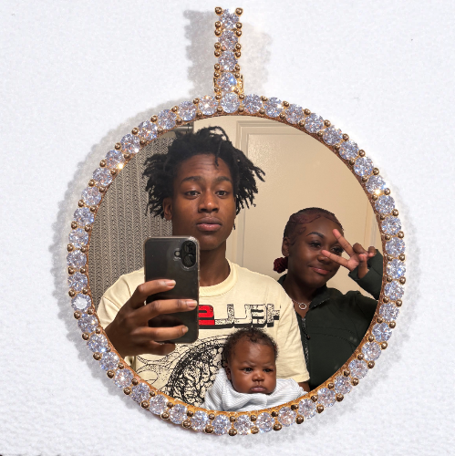 LARGE 3D CIRCLE CUSTOM PICTURE PENDANT