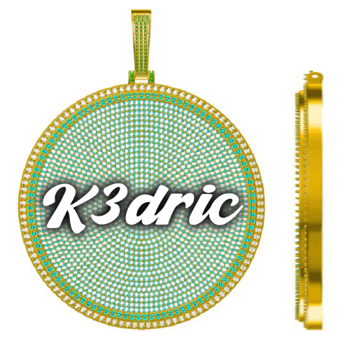 CUSTOM LETTER NECKLACE 3D BIG DISC