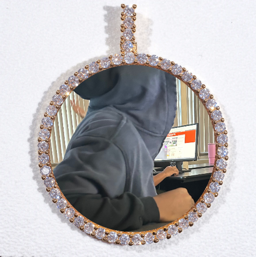 LARGE 3D CIRCLE CUSTOM PICTURE PENDANT