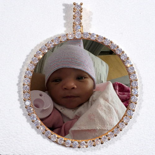 LARGE 3D CIRCLE CUSTOM PICTURE PENDANT