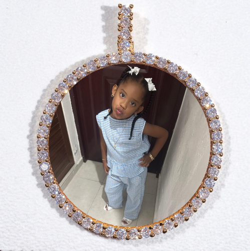 LARGE 3D CIRCLE CUSTOM PICTURE PENDANT