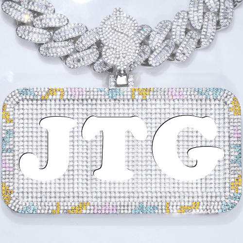 CUSTOM LETTER NECKLACE 3D COLORFUL SQUARE
