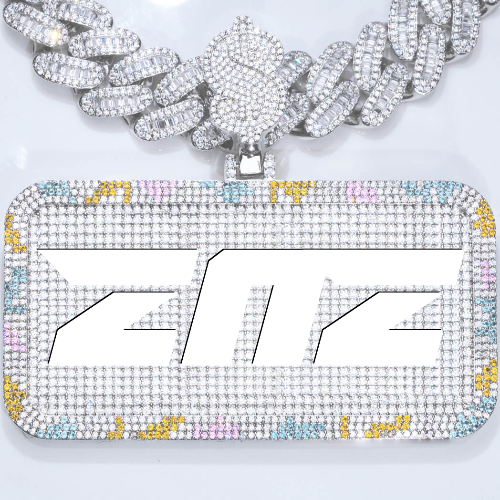 CUSTOM LETTER NECKLACE 3D COLORFUL SQUARE