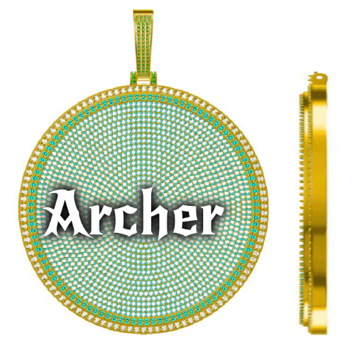 CUSTOM LETTER NECKLACE 3D BIG DISC