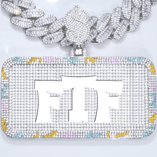 CUSTOM LETTER NECKLACE 3D COLORFUL SQUARE