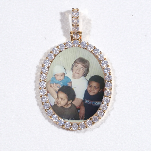 3D Oval Custom Picture Pendant