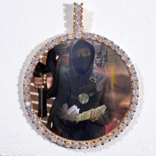 LARGE 3D CIRCLE CUSTOM PICTURE PENDANT