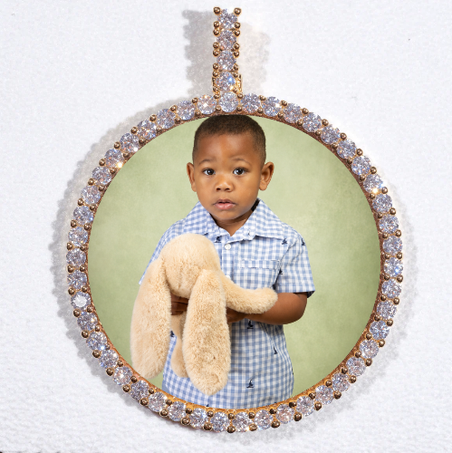 LARGE 3D CIRCLE CUSTOM PICTURE PENDANT