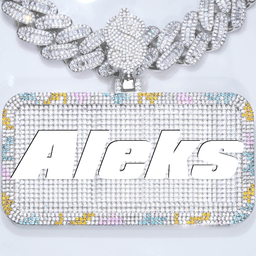 CUSTOM LETTER NECKLACE 3D COLORFUL SQUARE