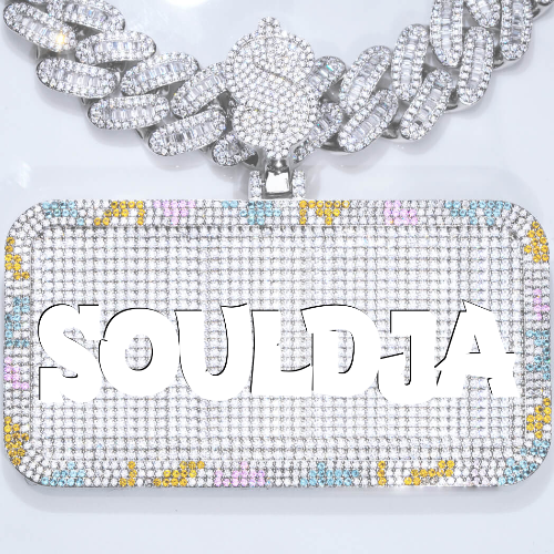 CUSTOM LETTER NECKLACE 3D COLORFUL SQUARE