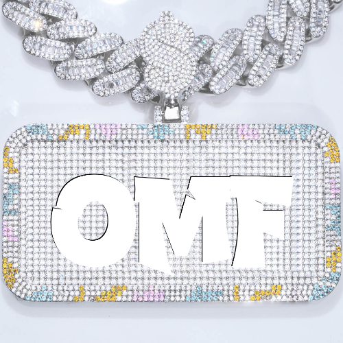 CUSTOM LETTER NECKLACE 3D COLORFUL SQUARE