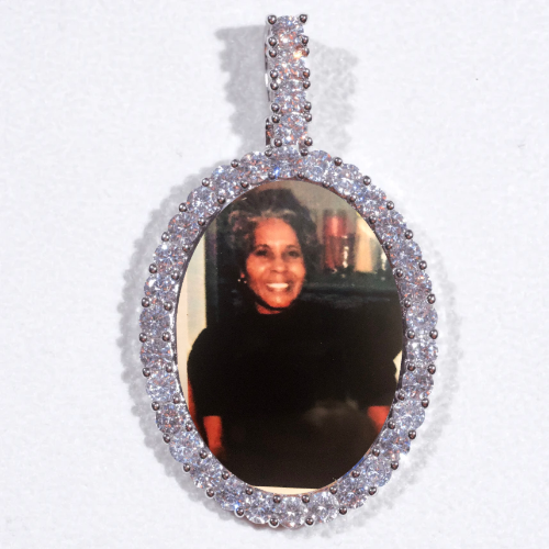 Large 3D Oval Custom Picture Pendant