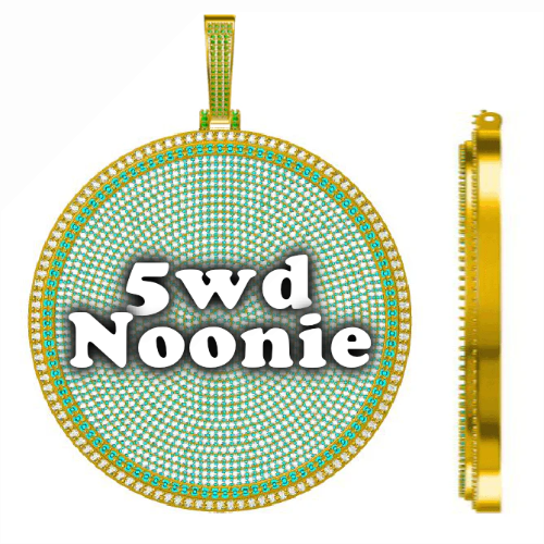 CUSTOM LETTER NECKLACE 3D BIG DISC