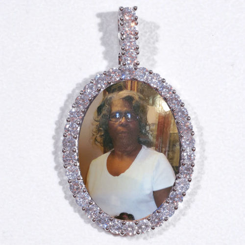Large 3D Oval Custom Picture Pendant