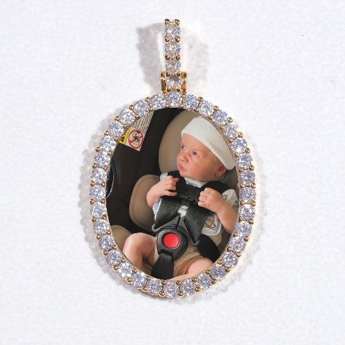 3D Oval Custom Picture Pendant