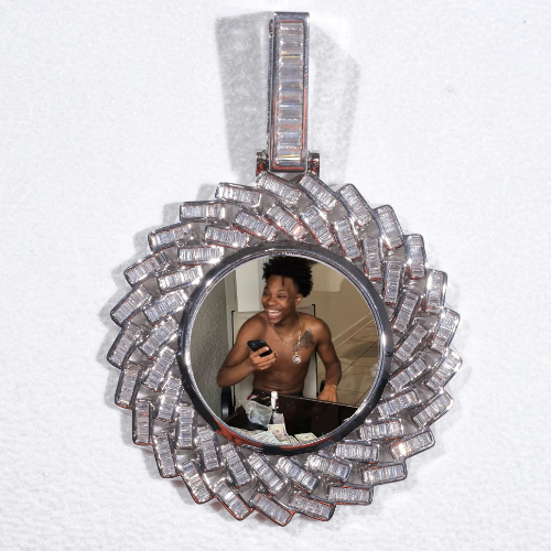 Large 3D Baguette Custom Picture Pendant