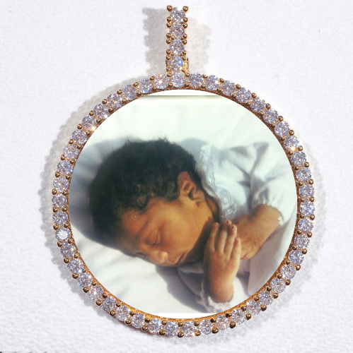 LARGE 3D CIRCLE CUSTOM PICTURE PENDANT