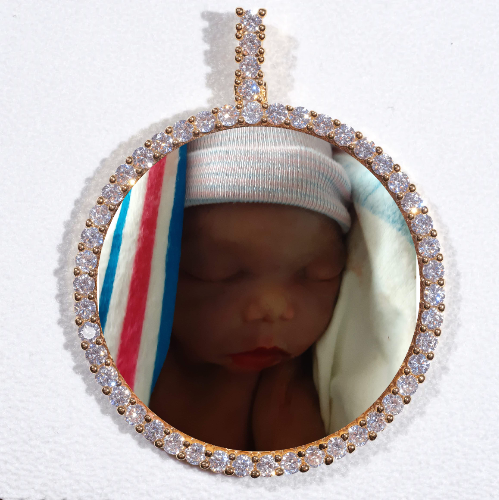 LARGE 3D CIRCLE CUSTOM PICTURE PENDANT