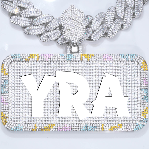 CUSTOM LETTER NECKLACE 3D COLORFUL SQUARE