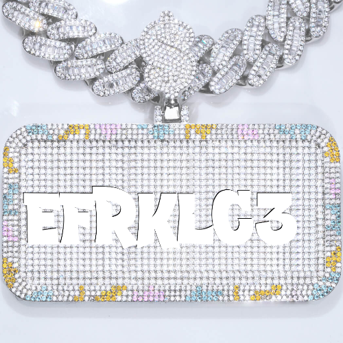 CUSTOM LETTER NECKLACE 3D COLORFUL SQUARE