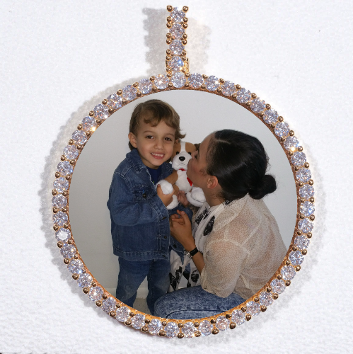 LARGE 3D CIRCLE CUSTOM PICTURE PENDANT