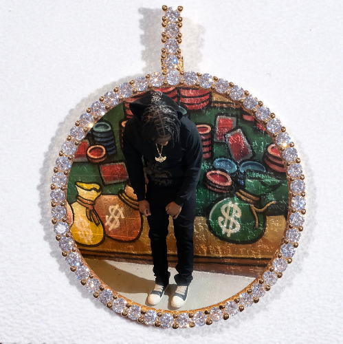 LARGE 3D CIRCLE CUSTOM PICTURE PENDANT