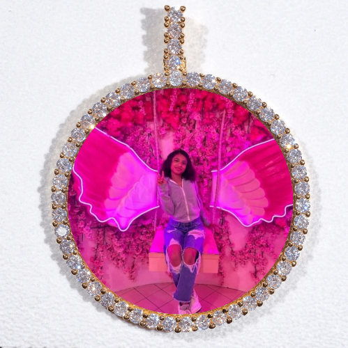 LARGE 3D CIRCLE CUSTOM PICTURE PENDANT