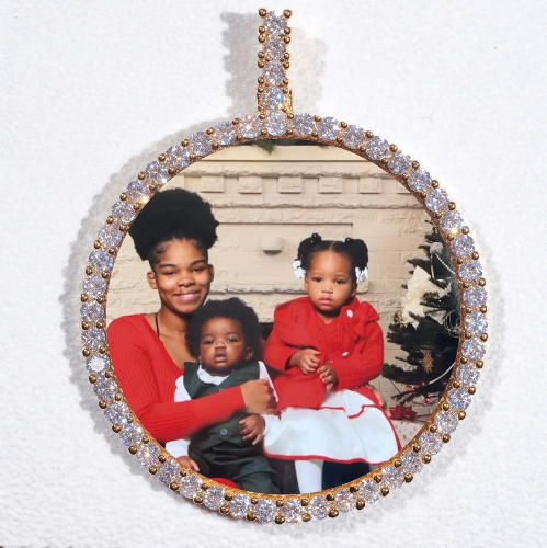 LARGE 3D CIRCLE CUSTOM PICTURE PENDANT