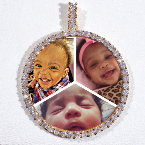 LARGE 3D CIRCLE CUSTOM PICTURE PENDANT
