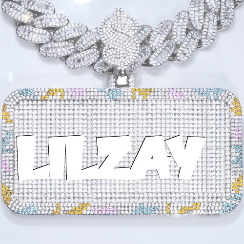 CUSTOM LETTER NECKLACE 3D COLORFUL SQUARE