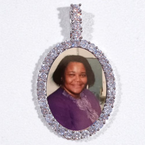 Large 3D Oval Custom Picture Pendant