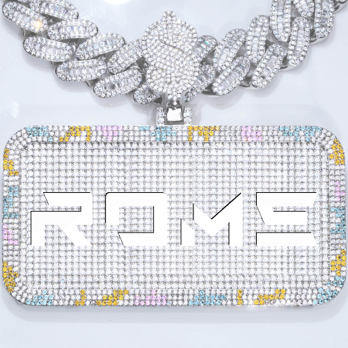 CUSTOM LETTER NECKLACE 3D COLORFUL SQUARE