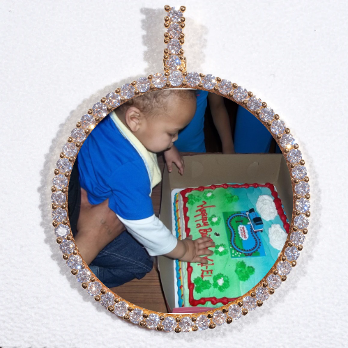 LARGE 3D CIRCLE CUSTOM PICTURE PENDANT