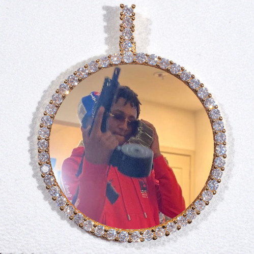 LARGE 3D CIRCLE CUSTOM PICTURE PENDANT