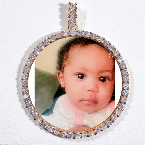 LARGE 3D CIRCLE CUSTOM PICTURE PENDANT