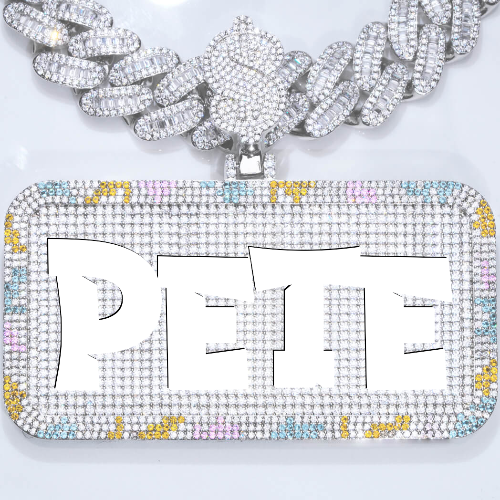 CUSTOM LETTER NECKLACE 3D COLORFUL SQUARE