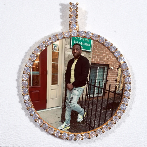 LARGE 3D CIRCLE CUSTOM PICTURE PENDANT