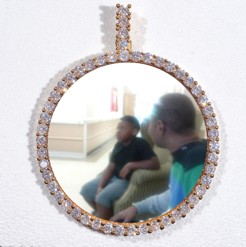 LARGE 3D CIRCLE CUSTOM PICTURE PENDANT