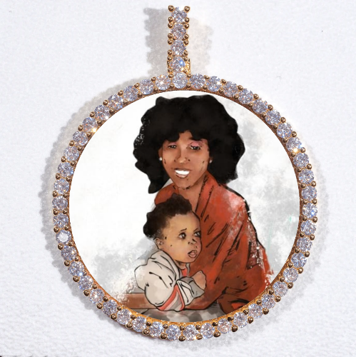 LARGE 3D CIRCLE CUSTOM PICTURE PENDANT