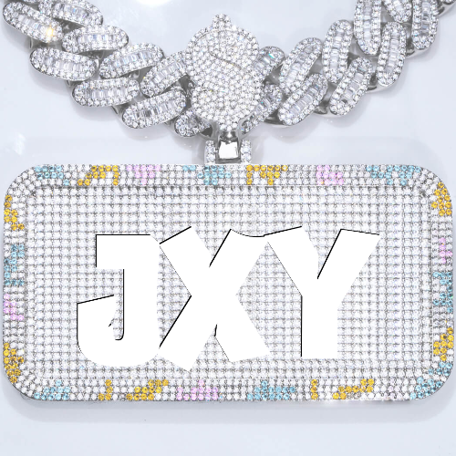 CUSTOM LETTER NECKLACE 3D COLORFUL SQUARE