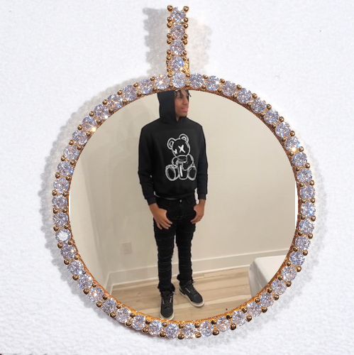 LARGE 3D CIRCLE CUSTOM PICTURE PENDANT