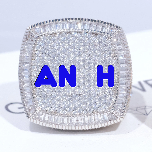 CUSTOM LETTER 3D ICED RING